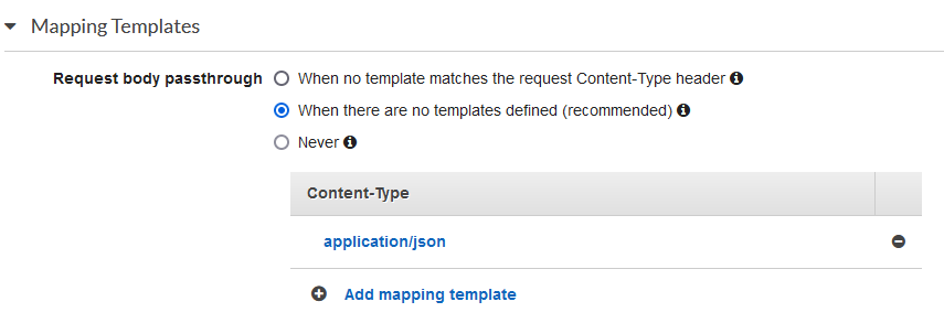 AWS API Gateway - mapping template