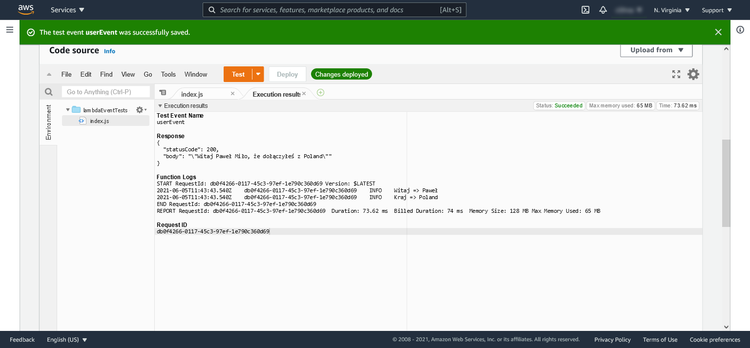 AWS: testowanie funkcji Lambda