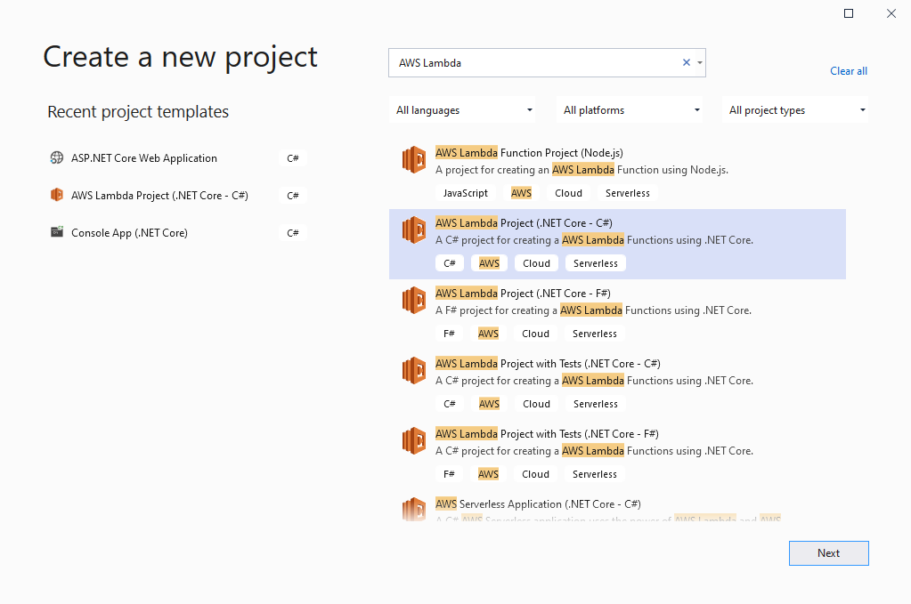 AWS Lambda: szablon