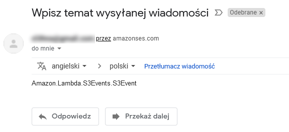 AWS Cloudtrail: potwierdzenie otrzymania notyfikacji