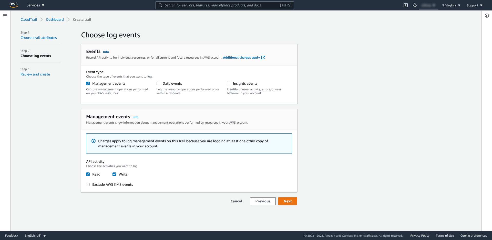 AWS Cloudtrail: zarządzanie zdarzeniami