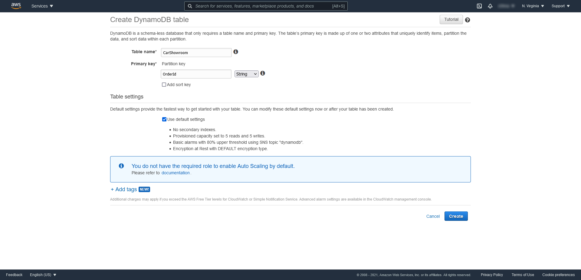 AWS - integracja usług: DynamoDB