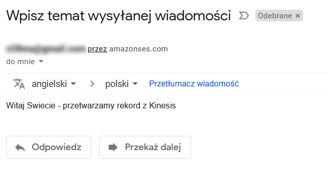 AWS Kinesis: potwierdzenie dodania sturmienia