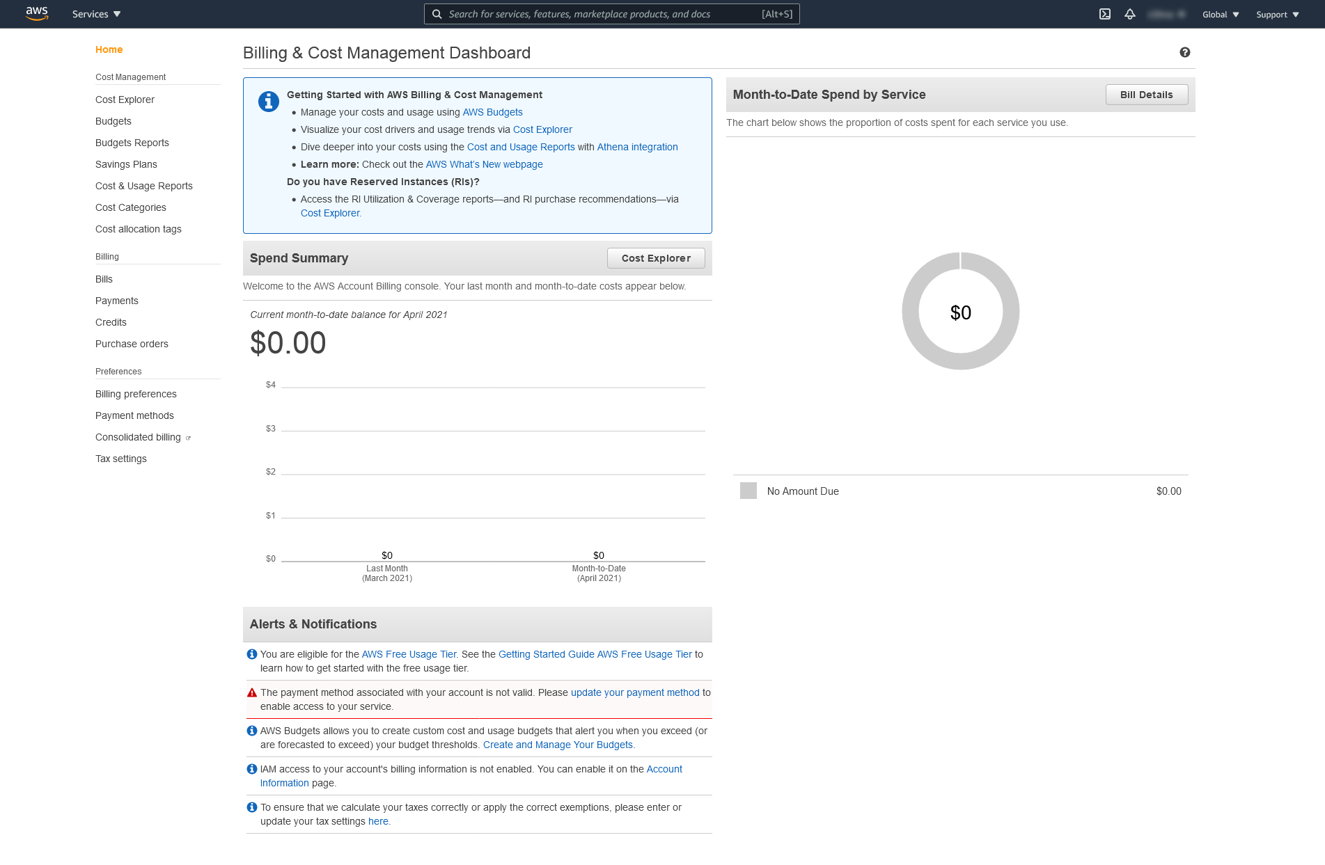 AWS: konsola zarządzania usługami