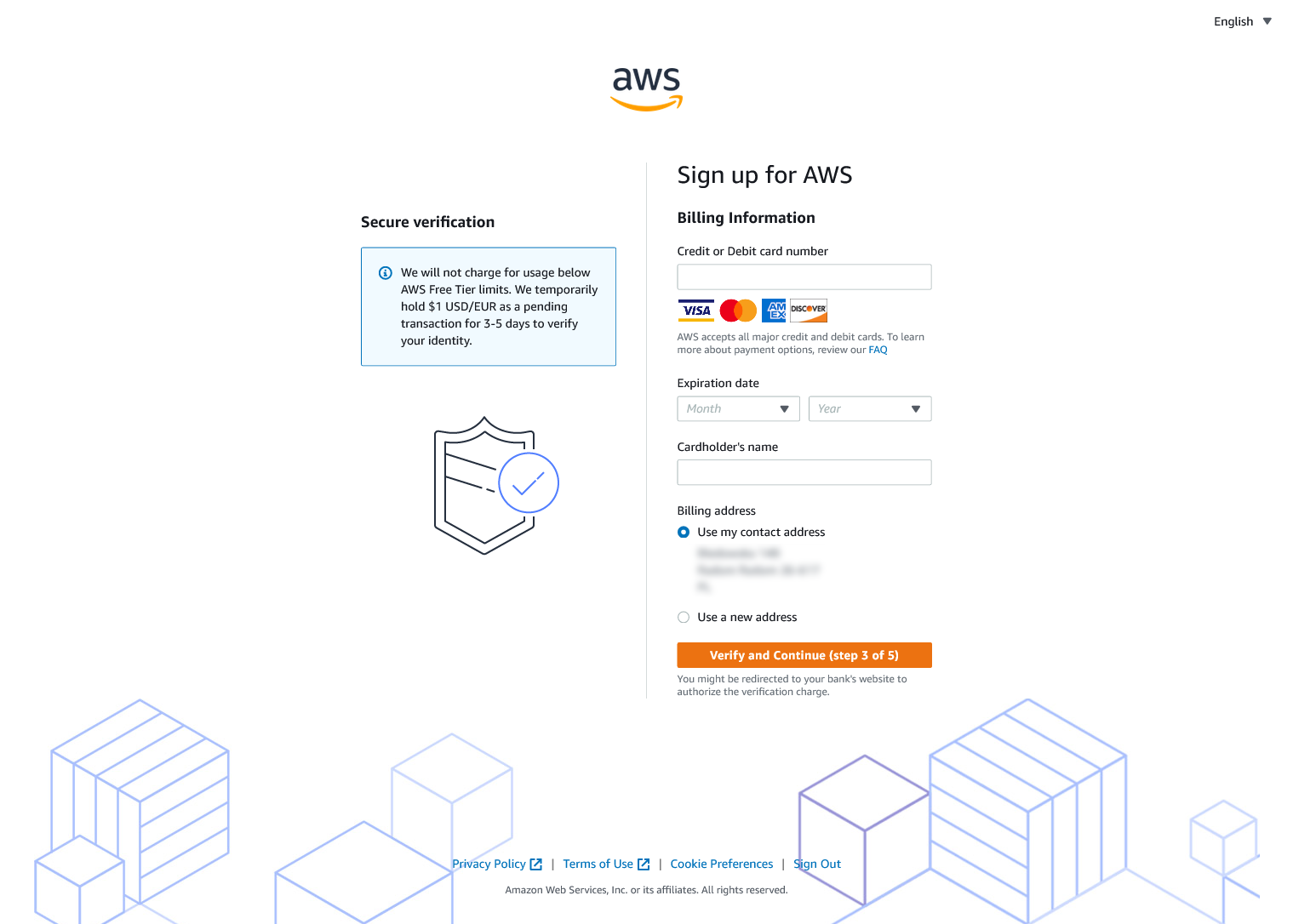 AWS: tworzenie konta