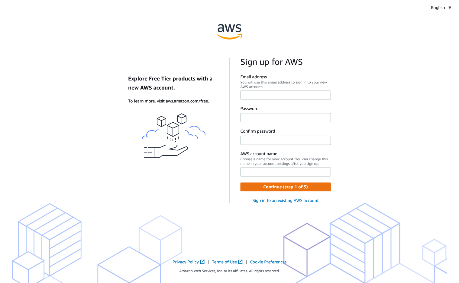 AWS: tworzenie konta