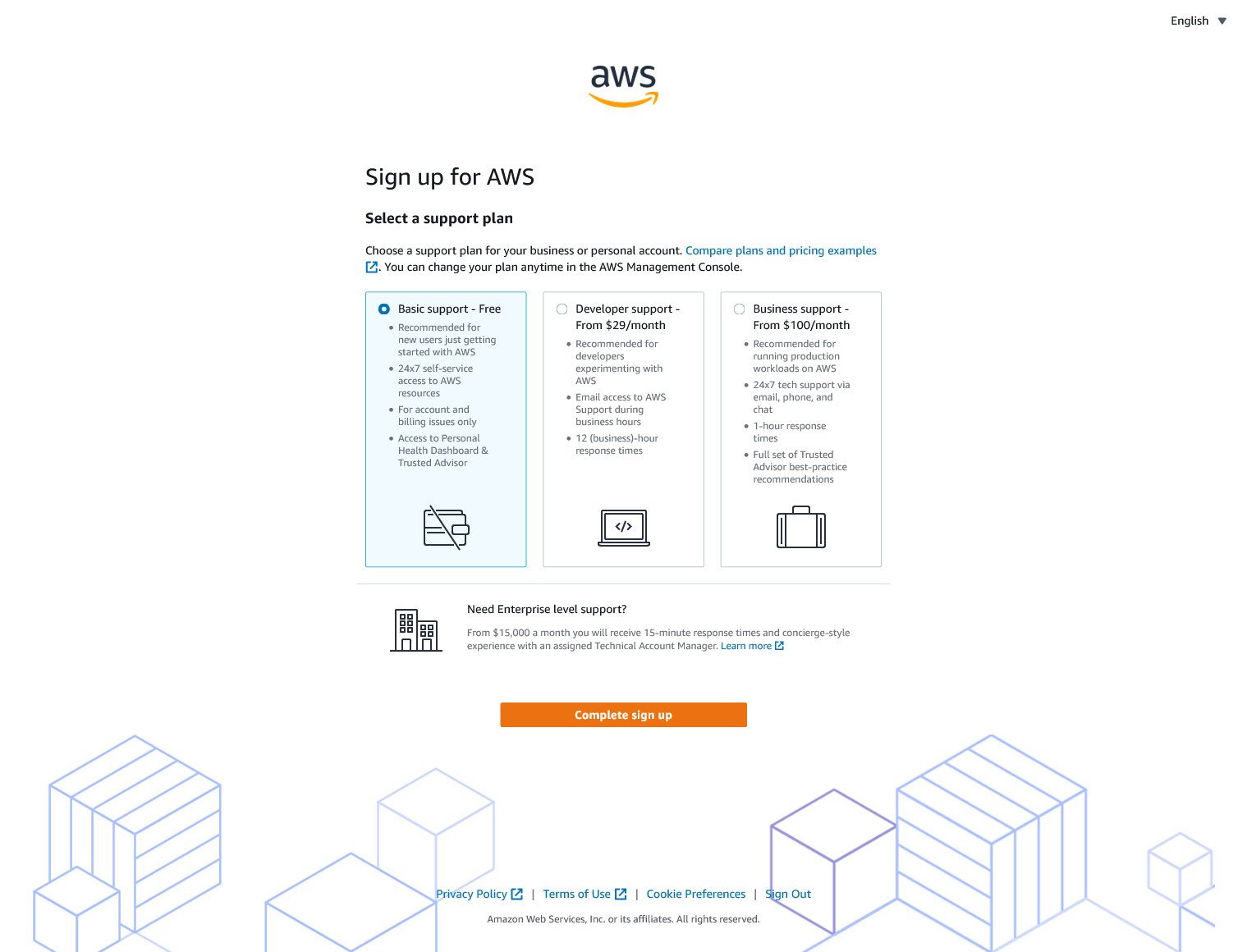 AWS: tworzenie konta