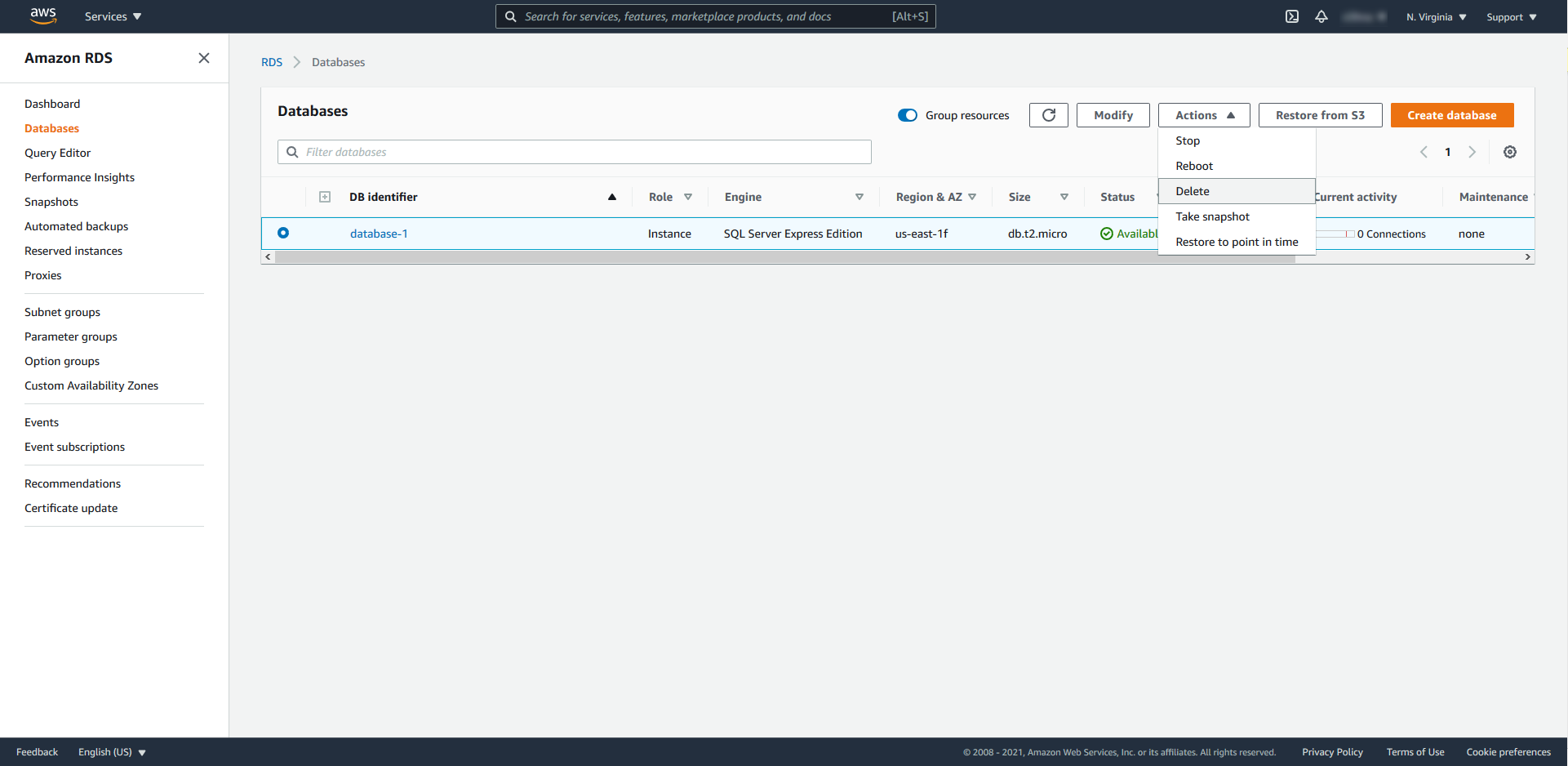 AWS: Relational Database Service