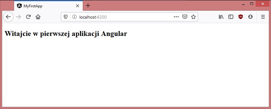 Domyślna aplikacja Angular 8