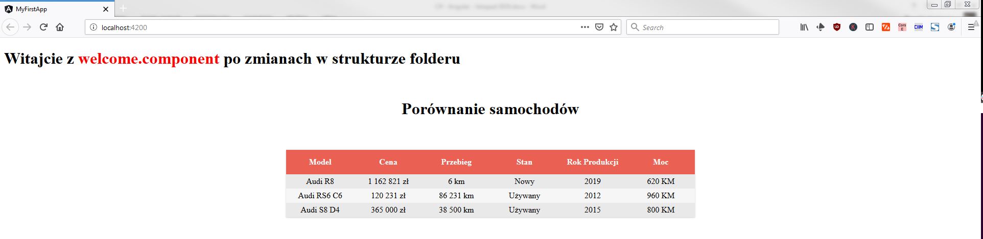 Angular 8: działająca aplikacja