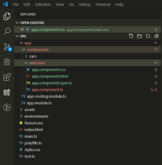 Reorganizacja struktury folderów w Angular 8