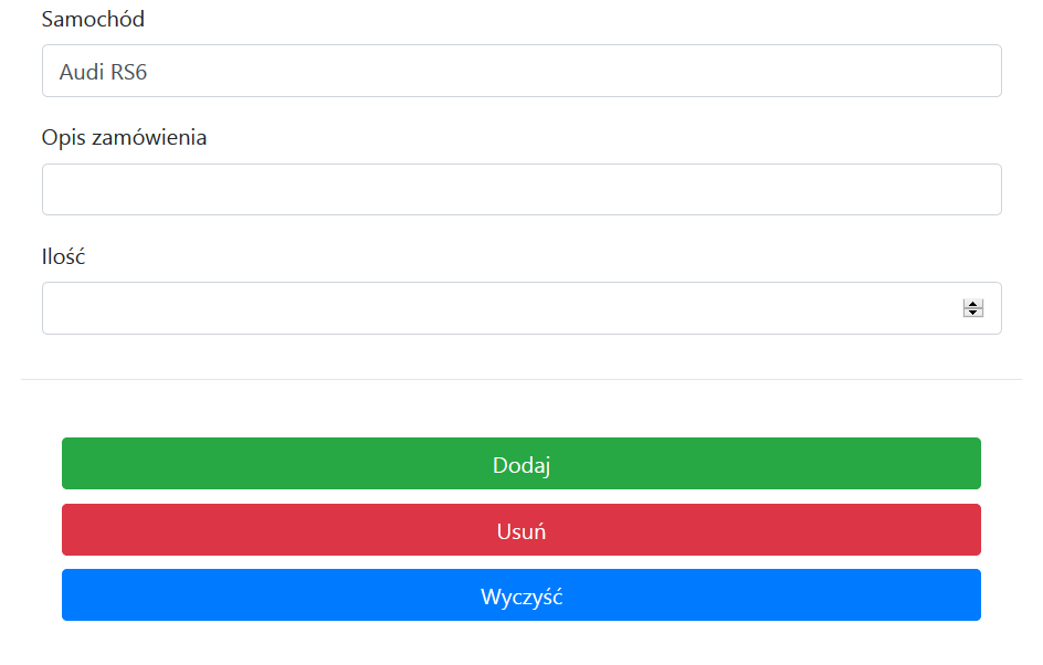 Angular - domyślna wartość formularza