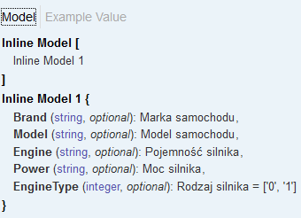 Opis modelu z komentarzami XML