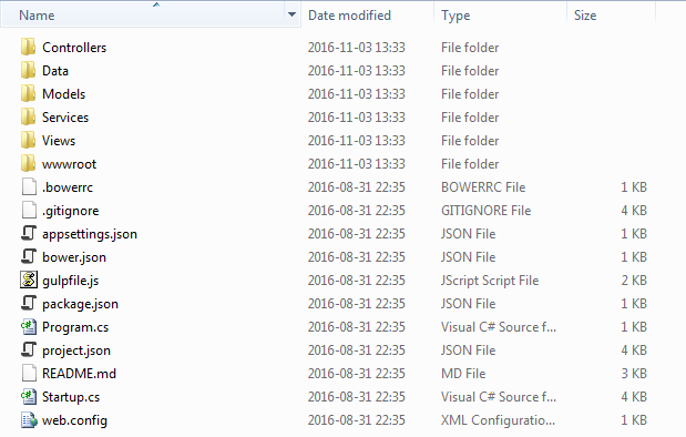 .NET Core - folder wynikowy po procesie instalacji