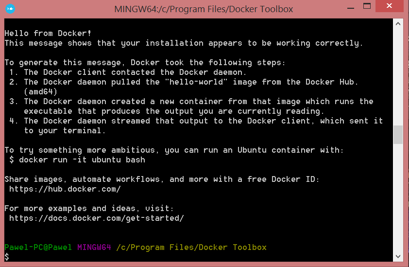 Docker: hello world