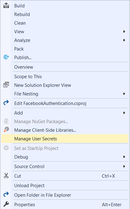 Manage User Secrets