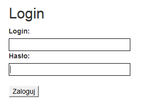 MVC - widok logowania