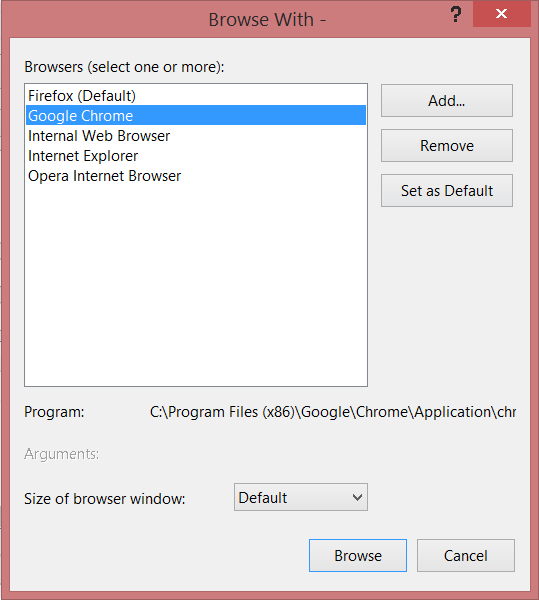 VS 2019 Preview - Browse with...