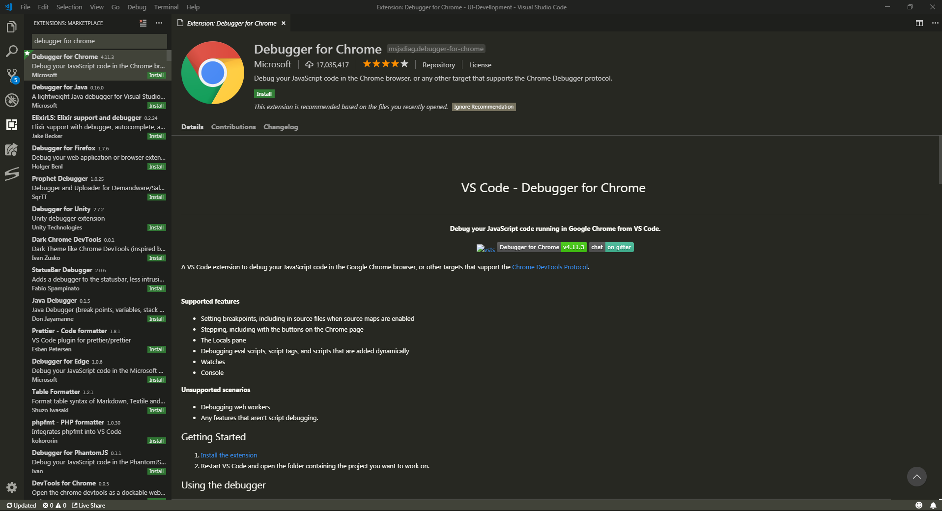 Debugger dla Chrome