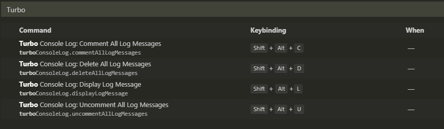 Turbo Console Log