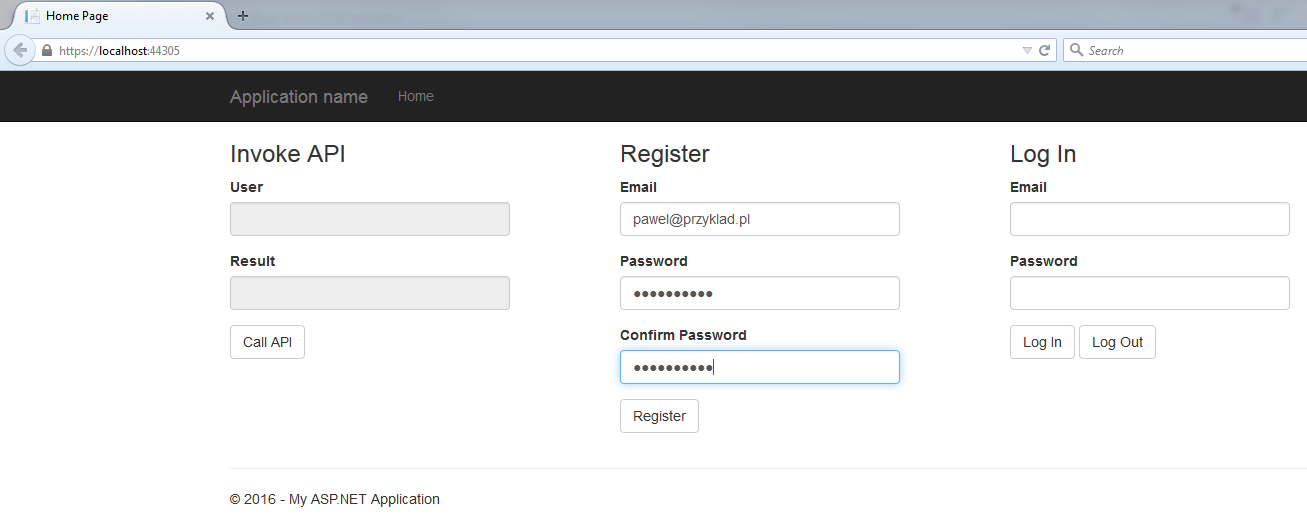 OAuth2 - rejestracja nowego użytkownika