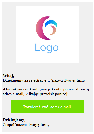 Szablon wiadomości email