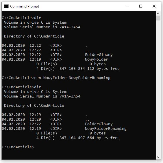 CMD: polecenie ren