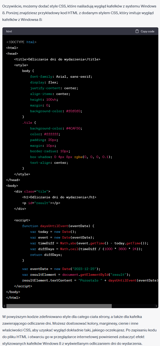 ChatGPT: programowanie - modyfikacja styli css