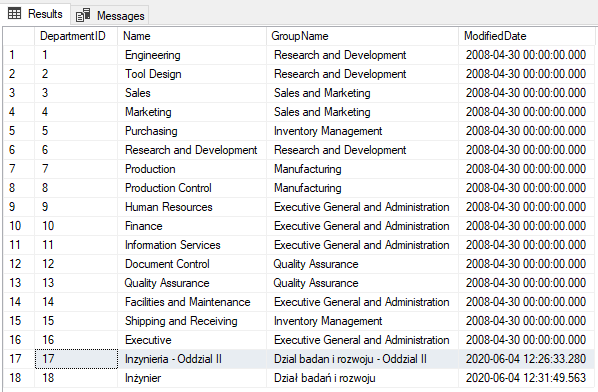 SQL - UPDATE